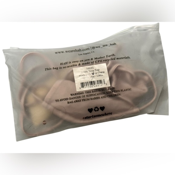 NWT We Are Hah x Free People HAHt Titsy  Lilac sustainable recycled material M - Picture 3 of 4